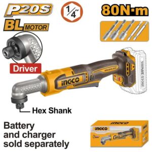 Ingco Cordless Angle Impact Driver - Unit Only - CAIRLI2081